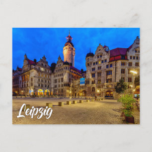 Nieuw Stadhuis Stadplein, Leipzig, Duitsland Briefkaart