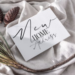 Nieuw startadres briefkaart<br><div class="desc">Gefeliciteerd met je nieuwe thuis. Laat familie en vrienden weten dat je een nieuw adres hebt met deze eenvoudige zwarte en witte moderne typografie New Home Address Card.</div>