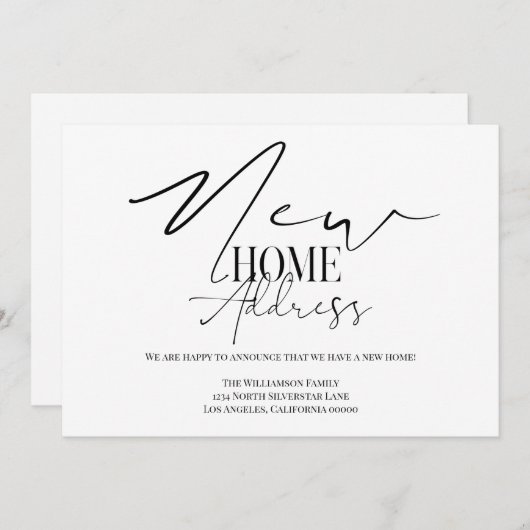 Nieuw startadres kaart (Voorkant / Achterkant)