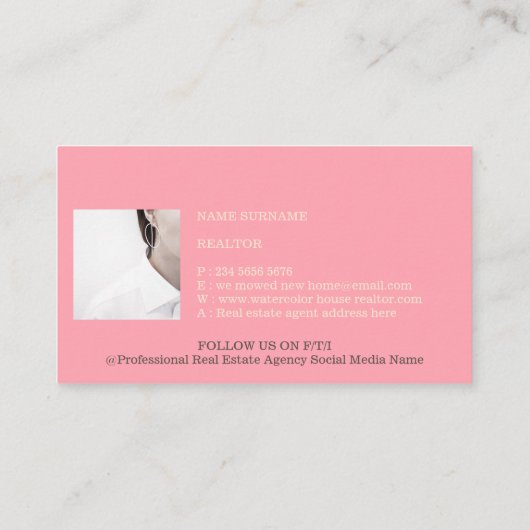 Nieuw startadres van de makende agent voor onroere visitekaartje (Achterkant)