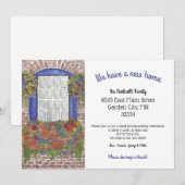 Nieuw startadres van gekleurd venster aankondiging (Voorkant / Achterkant)