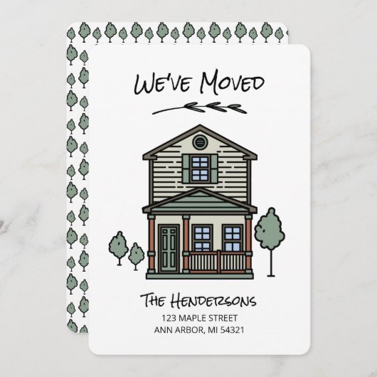 Nieuw startpunt dat we hebben verplaatst aankondiging (Voorkant / Achterkant)