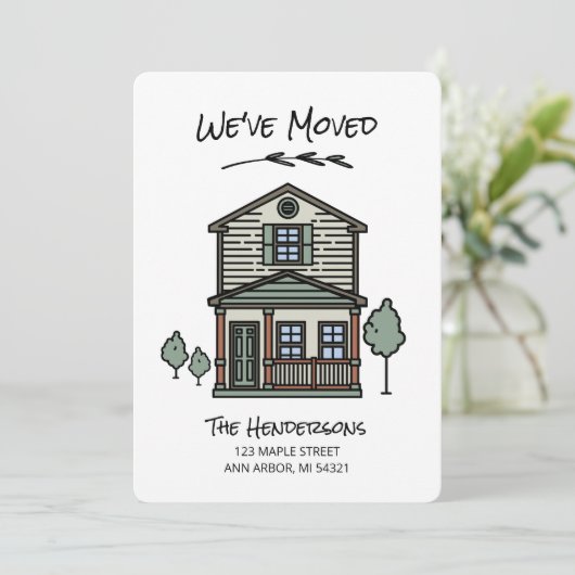 Nieuw startpunt dat we hebben verplaatst aankondiging (Staand voorkant)