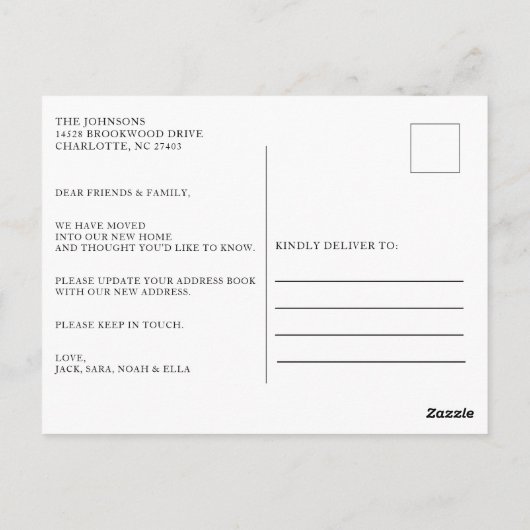 Nieuw startpunt dat we hebben verplaatst briefkaart (Achterkant)