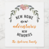 Nieuw startpunt nieuw avontuur Nieuwe herinneringe Wijn Etiket (Enkel label)