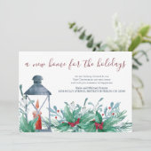 Nieuw startpunt voor de Feestdagen Holly Mistletoe Aankondiging (Staand voorkant)