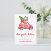 Nieuw startpunt voor de Feestdagen kerstauto Aankondigingskaart (Staand voorkant)