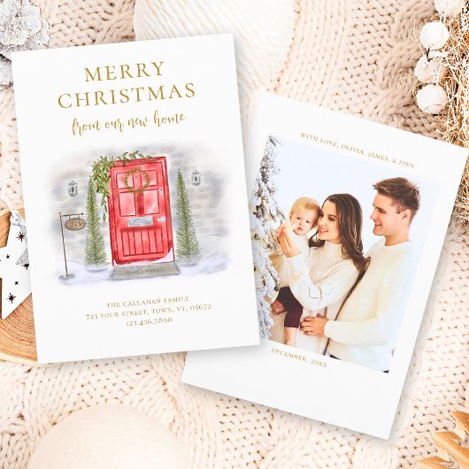 Nieuw startpunt voor de rode Waterverf van de Fees Feestdagenkaart