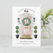 Nieuw startpunt voor de roze Waterverf van Feestda Feestdagenkaart (Staand voorkant)