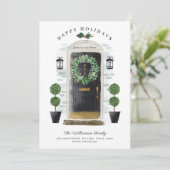 Nieuw startpunt voor Feestdagen zwarte Waterverf d Feestdagenkaart (Staand voorkant)