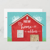 Nieuw startpunt We hebben Waterverf nieuw adres ve Aankondigingskaart (Voorkant / Achterkant)