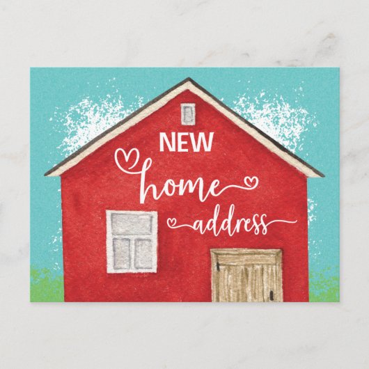 Nieuw startpunt We hebben Waterverf nieuw adres ve Aankondigingskaart (Voorkant)