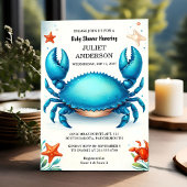 Nieuw strand Ocean Catch Navy Blue Crab Baby showe Kaart