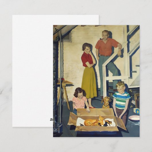 nieuw strooisel Kittens Feestdagenkaart (Voorkant / Achterkant)