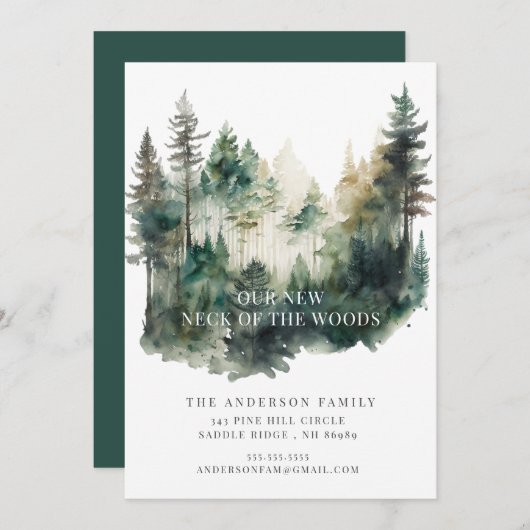 Nieuw stuk bos, Nieuw adres Aankondiging (Voorkant / Achterkant)