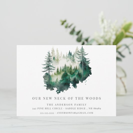 Nieuw stuk bos Nieuwe adres Aankondiging (Staand voorkant)