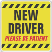 Nieuw stuurprogramma Wees geduldig Studentenstuurp Sticker (Voorkant)