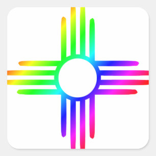 Nieuw symbool Mexico Rainbow Zia Vierkante Sticker