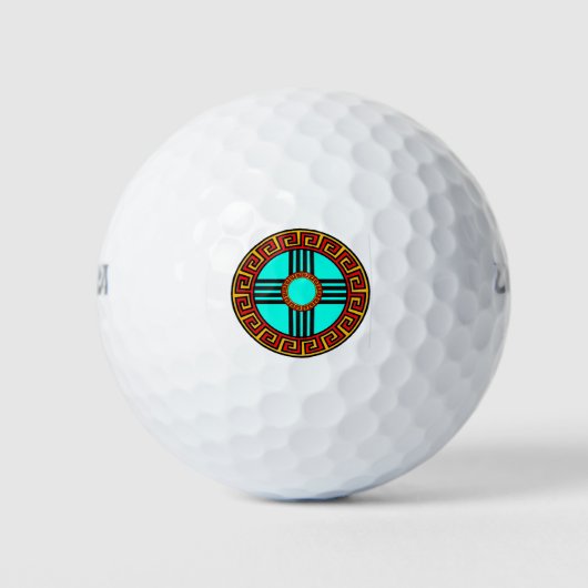 Nieuw symbool Mexico Zia Golfballen (Voorkant)