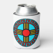 Nieuw symbool van Mexico en Native Zia Sun Blikjeskoeler (Blikje Voorkant)