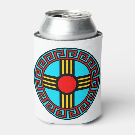 Nieuw symbool van Mexico en Native Zia Sun Blikjeskoeler (Blikje Voorkant)