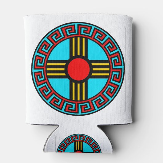 Nieuw symbool van Mexico en Native Zia Sun Blikjeskoeler (Achterkant)