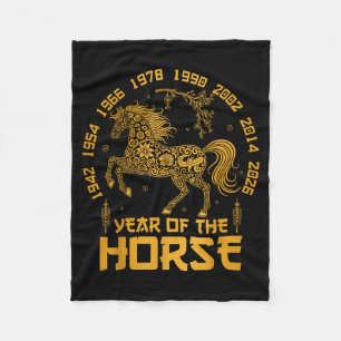 Nieuw T-shirt Maand Chinees Paard Zodiac Fleece Deken