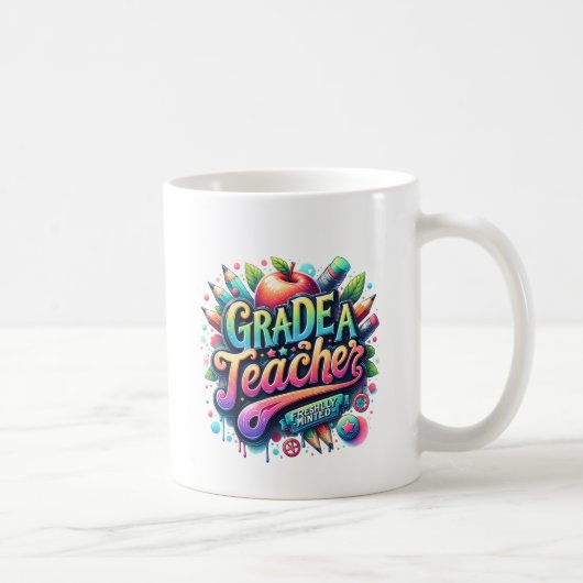 Nieuw Teacher Afstuderen Gift, Grade A Teacher! Koffiemok (Rechts)