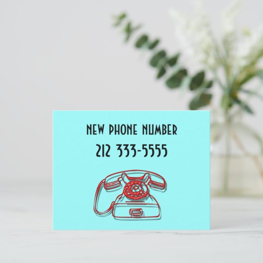 nieuw telefoonnummer briefkaart (Staand voorkant)