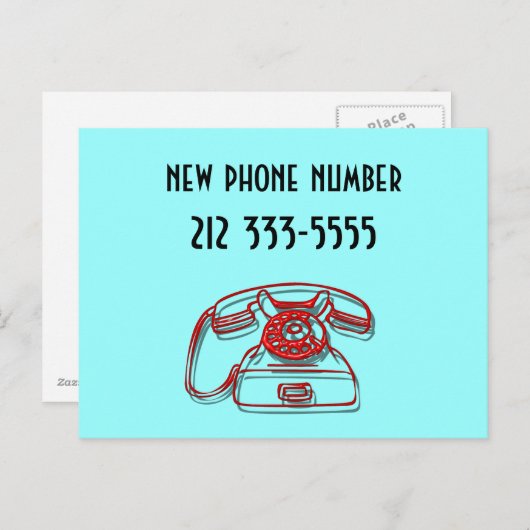 nieuw telefoonnummer briefkaart (Voorkant / Achterkant)