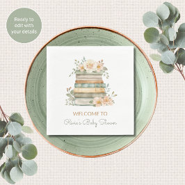 Nieuw thema baby shower servetten met boeken