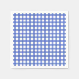 Nieuw thema: Navy Blue Gingham Paper Napkins Servet