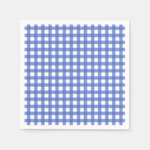 Nieuw thema: Navy Blue Gingham Paper Napkins Servet