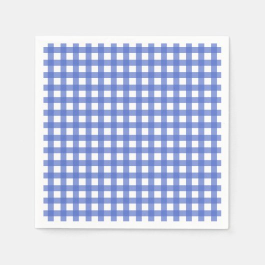 Nieuw thema: Navy Blue Gingham Paper Napkins Servet (Voorkant)