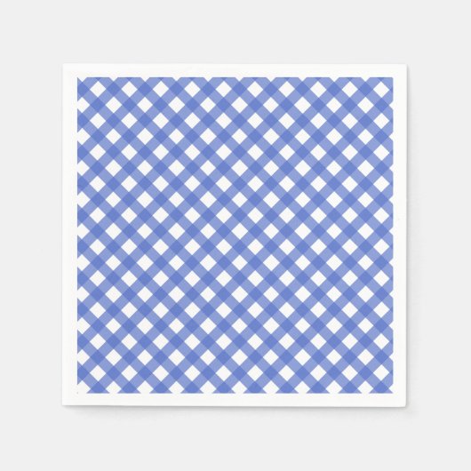 Nieuw thema: Navy Blue Gingham Paper Napkins Servetten (Voorkant)