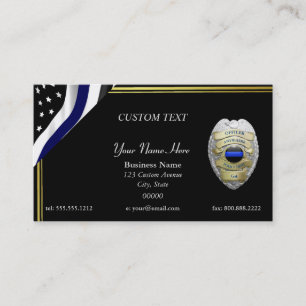 NIEUW Thin Blue Line Custom Badge Visitekaartje