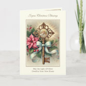 Nieuw thuis bij Christmas Floral Religious Feestdagen Kaart (Voorkant)