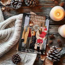 Nieuw thuis Familiefoto Kerstmis tijdschrift omsl Feestdagenkaart
