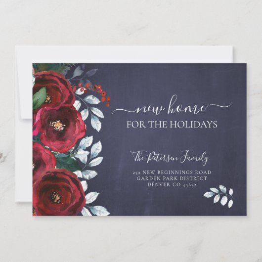 Nieuw thuis voor de feestdagen kerst. aankondiging (Voorkant)