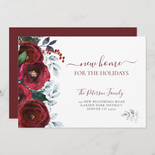 Nieuw thuis voor de feestdagen kerst. aankondiging (Voorkant / Achterkant)