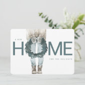 Nieuw thuis voor de Feestdagen | Krans Feestdagenkaart (Staand voorkant)