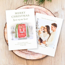 Nieuw thuis voor de feestdagen Rode waterverfdeur