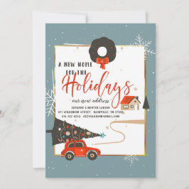 Nieuw thuis voor de feestdagen verhuisbericht aankondiging