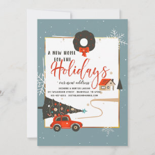 Nieuw thuis voor de feestdagen verhuisbericht aankondiging