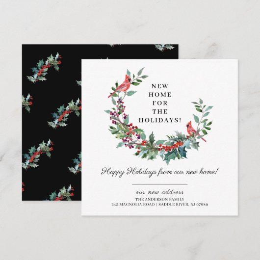 Nieuw thuis voor de feestdagen verhuisbericht kaart (Voorkant / Achterkant)