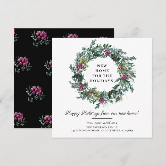 Nieuw thuis voor de feestdagen verhuisbericht kaart (Voorkant / Achterkant)
