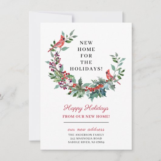 Nieuw thuis voor de feestdagen verhuisbericht kaart (Voorkant)