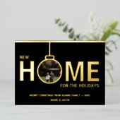 Nieuw thuis voor de kerstfotokaart van Feestdagen (Staand Voorkant)