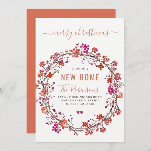 Nieuw thuis voor de kerstvakantie met de moderne t aankondiging (Voorkant / Achterkant)