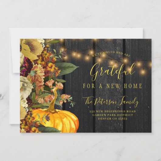 Nieuw thuis voor de Thanksgiving feestdagen Aankondiging (Voorkant)